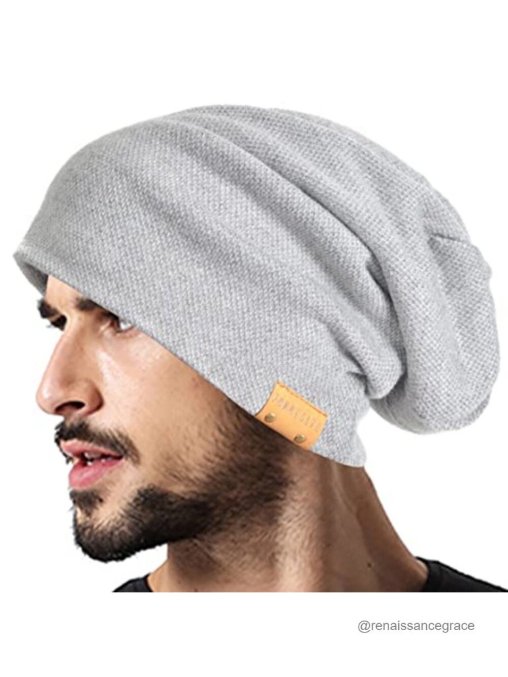 Men's Oversized Slouch Beanie Knit Hat Stretch Acrylic Polyester Winter
